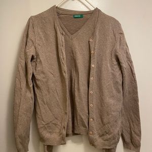 Vintage Benetton wool cardigan/sweater set